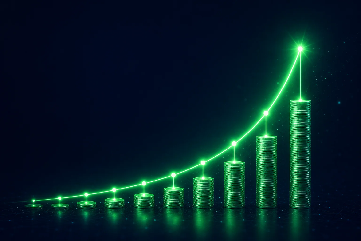 Compound dividend growth curve visualization