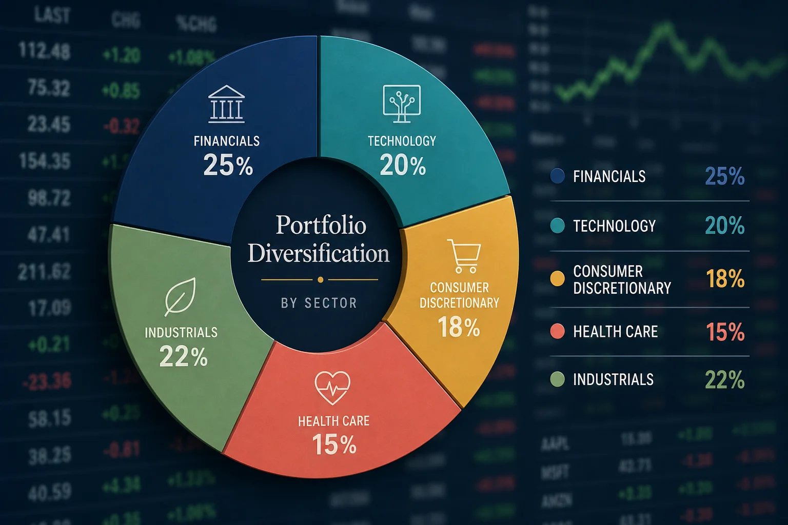 Portfolio sector diversification chart